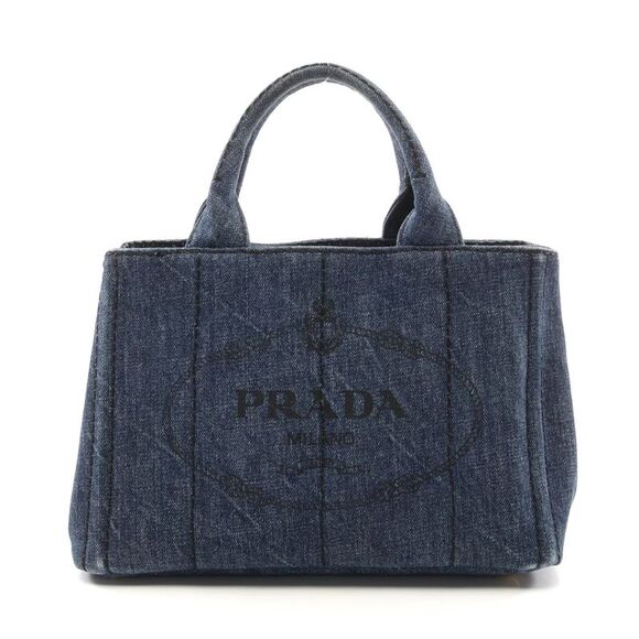 Prada Denim Canapa Mini Tote Bag - Picture 1 of 6